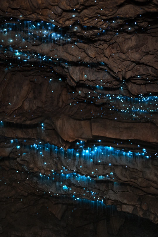 带有蓝色灯光的顶部的洞穴