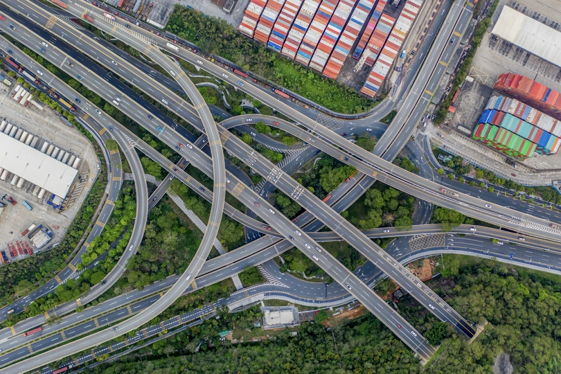 大城市高速公路鸟瞰图