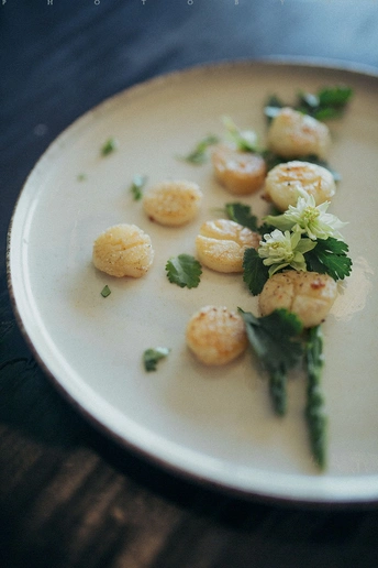 一小盘食物在白色盘子上