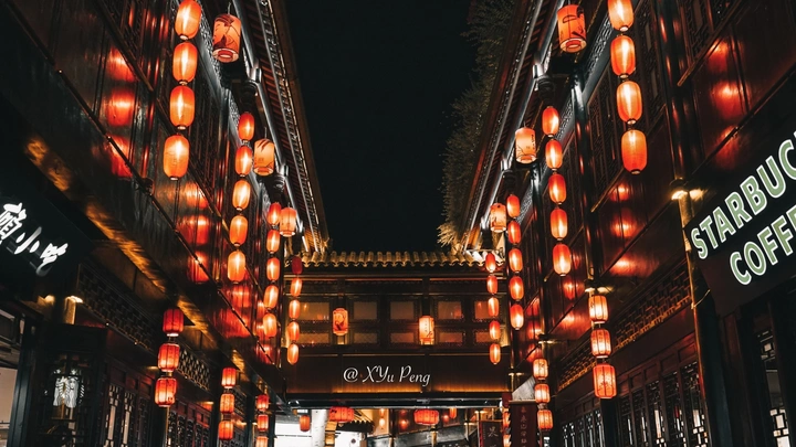 《红灯笼、古巷》