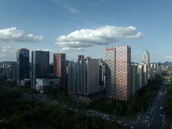 大型城市的高楼大厦 aerial view