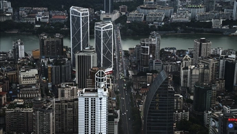 从高楼俯瞰香港城市