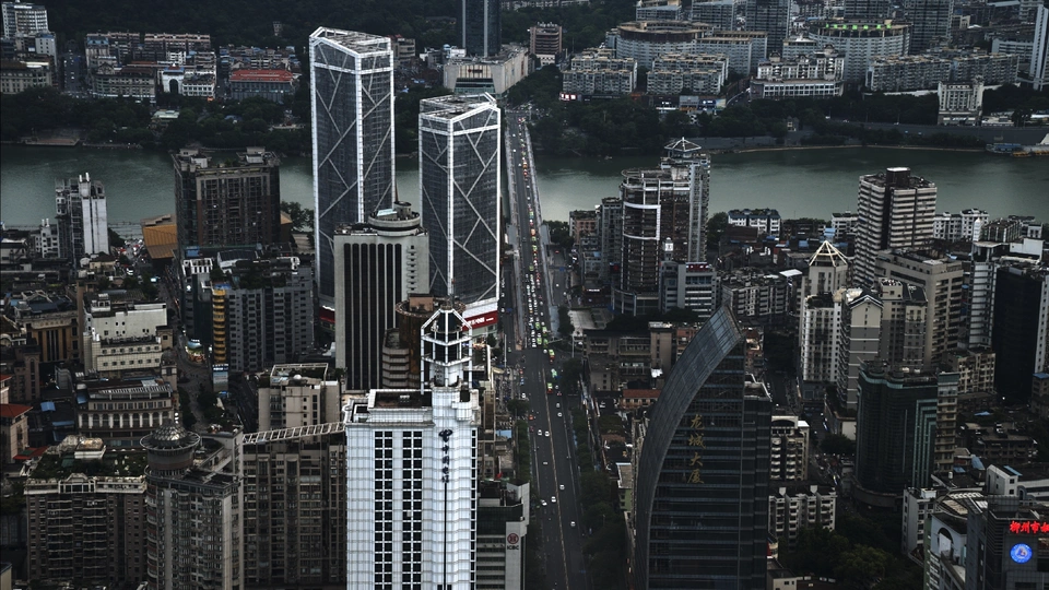 从高楼俯瞰香港城市