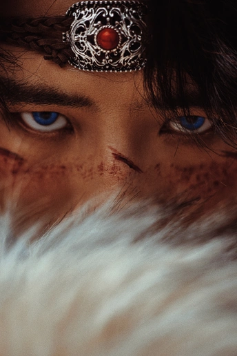 一个白脸蓝眼的男子