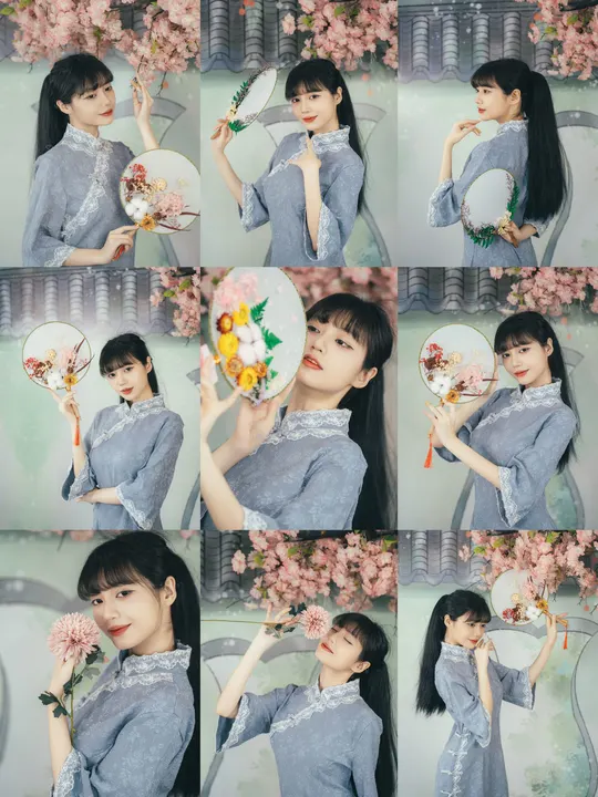 一组女孩头上的花