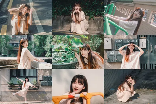 一幅年轻女子众多图片的拼贴画