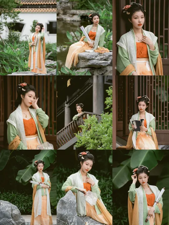 穿着传统服装的女性照片