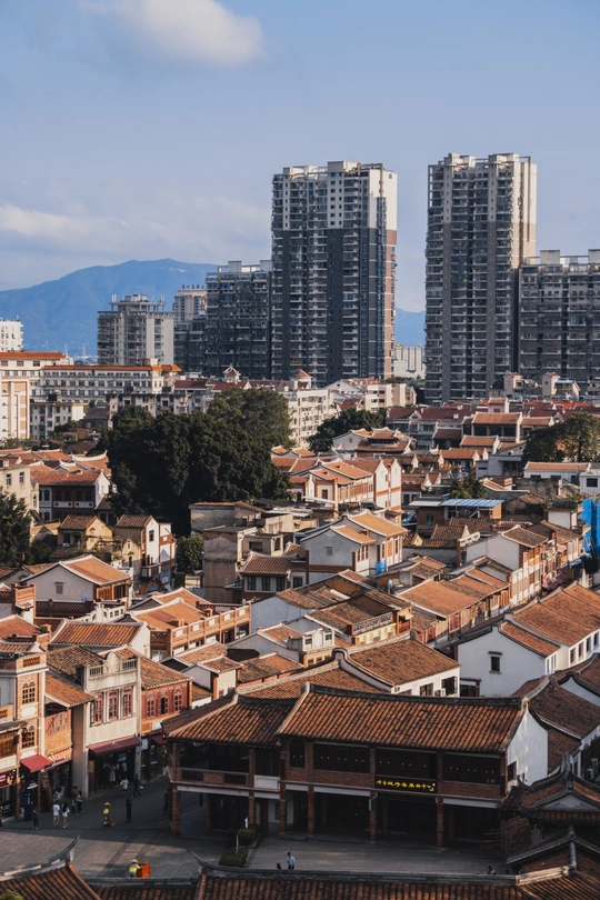 一个有很多房屋的城市