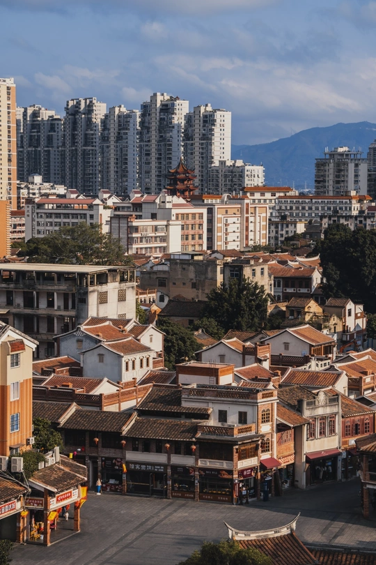 一个有很多房屋的城市