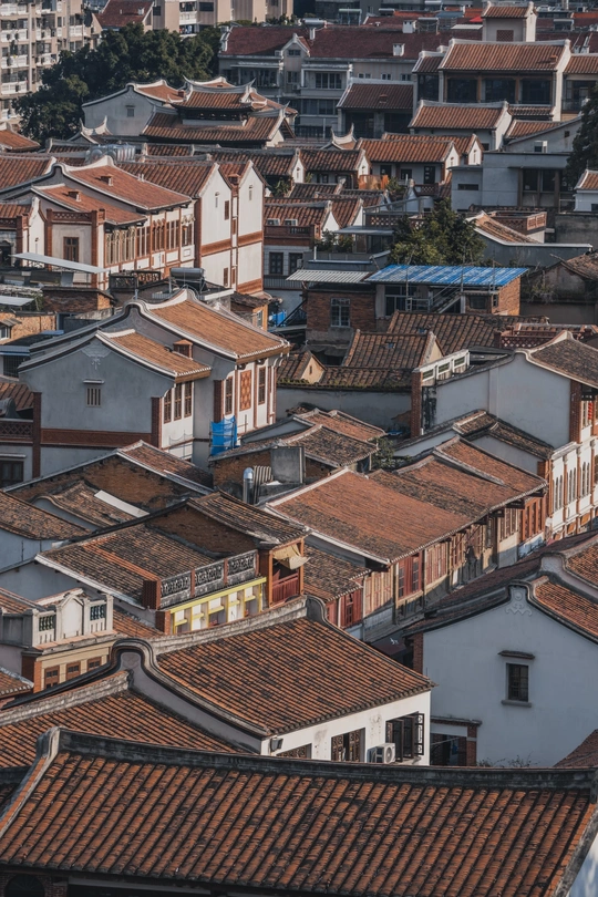 城市中的房屋和建筑的屋顶