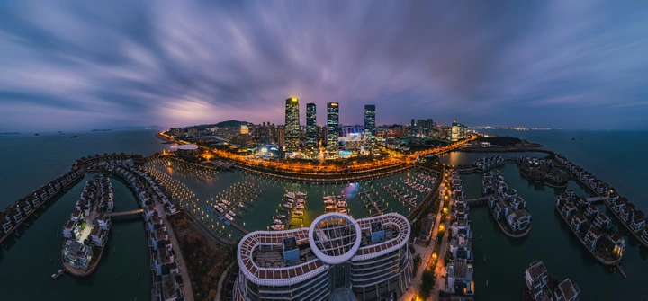 香山游艇码头夜色
