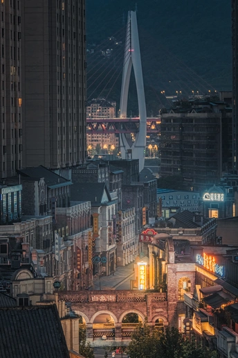 夜晚的大城市 高楼大厦