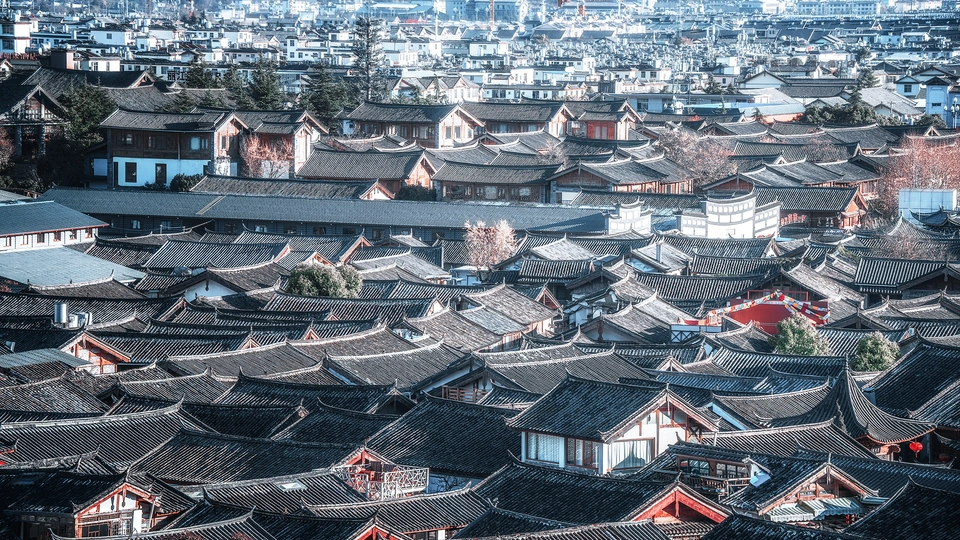 大型城市的建筑物屋顶