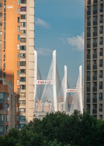 有高楼大厦和一座桥的城市
