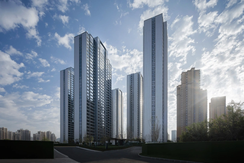 城市中的一组高楼