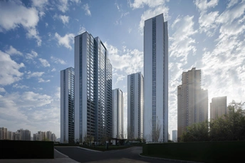 城市中的一组高楼