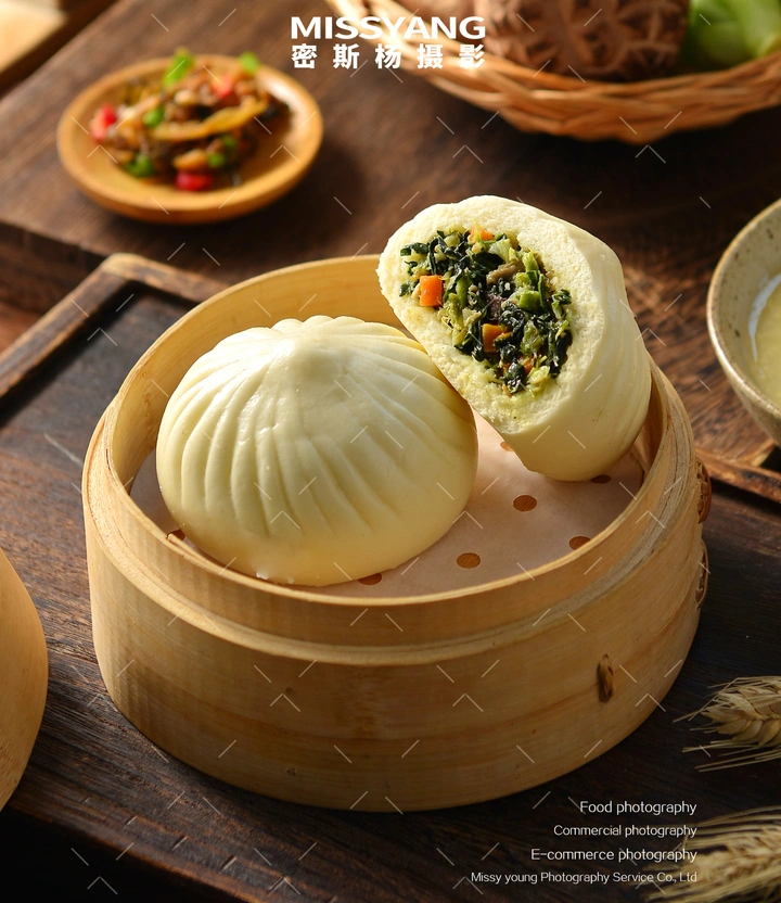 香菇青菜包子拍摄|电商产品摄影|速食拍照×郑州密斯杨