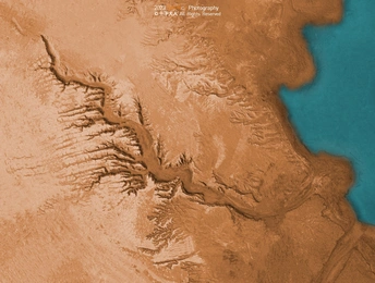 非洲地图 显示水和地形