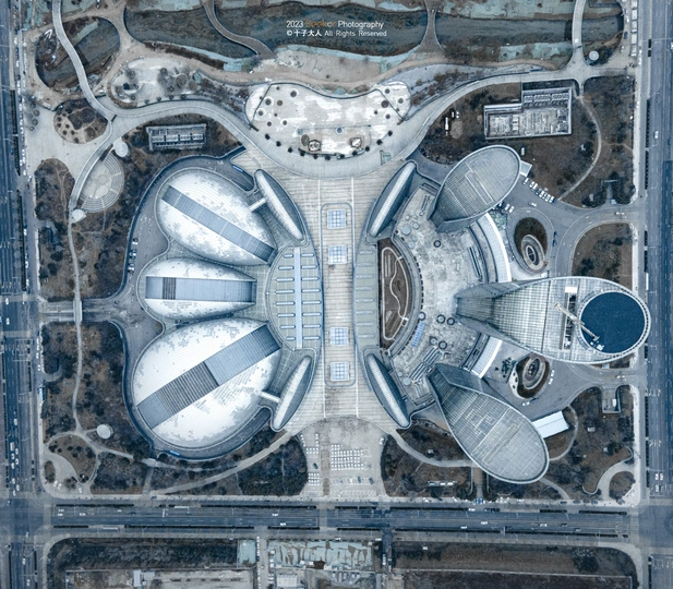 城市 aerial view 建筑