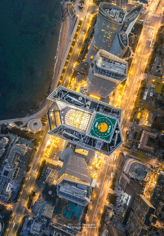 夜晚的城市 aerial photo