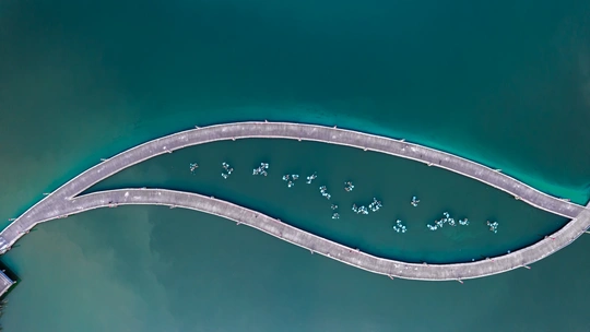 蓝天下的跨海大桥
