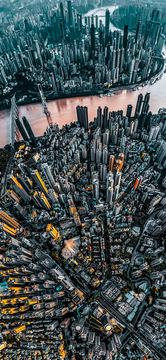 城市 aerial photo 大量建筑