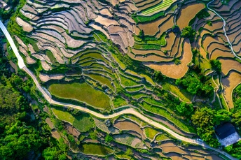 山地梯田 aerial photo