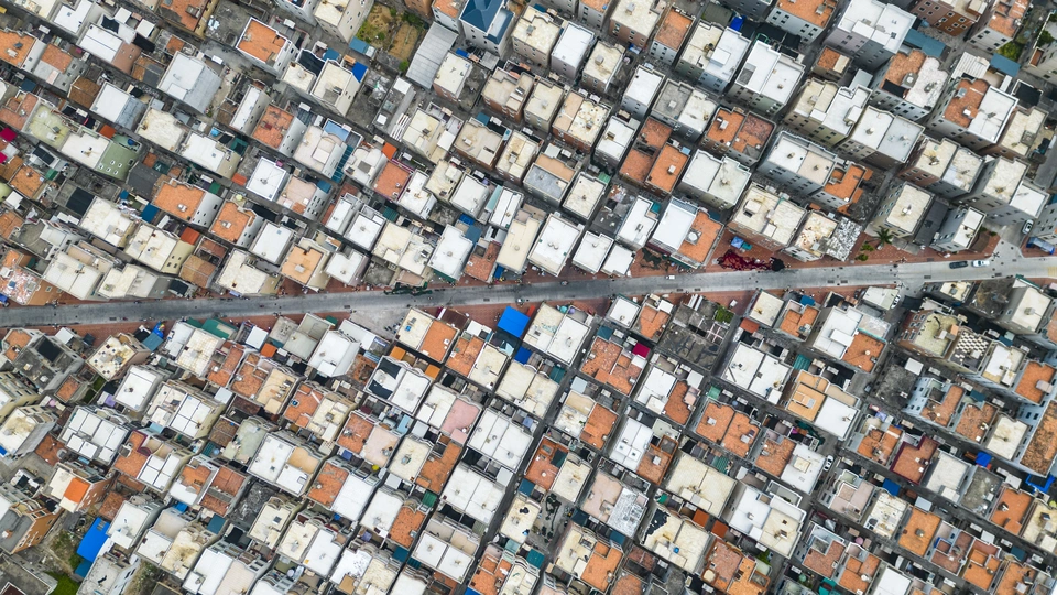 城市 aerial photo 房屋和汽车