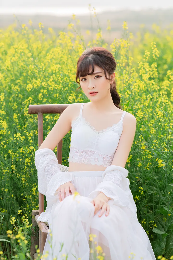 户外田园美女小清新写真修图