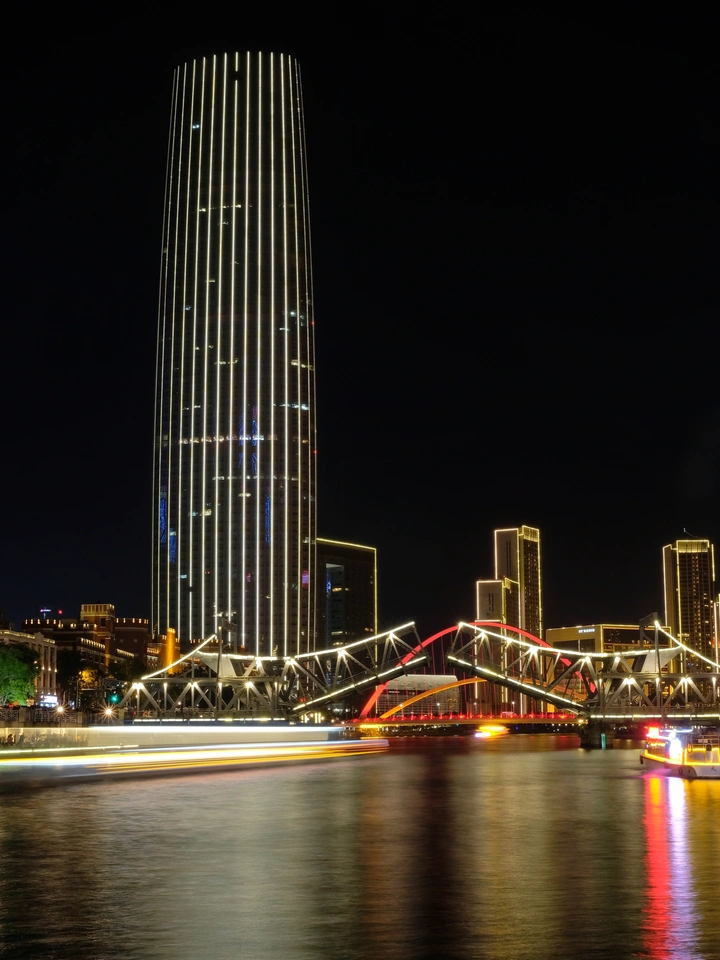 天津夜景之解放桥开桥
