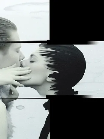 亲吻男人的吻的照片