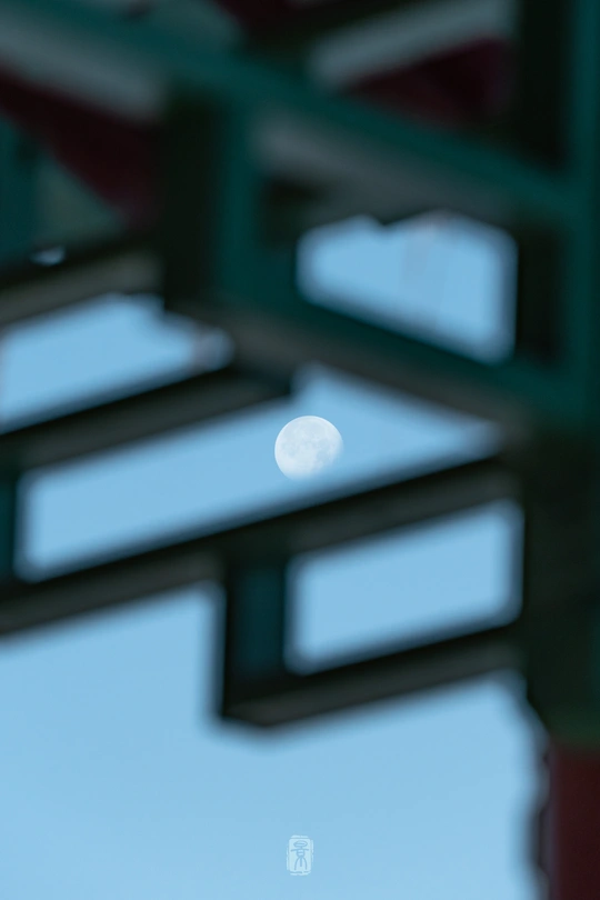 月圆之夜 满月从天空中升起