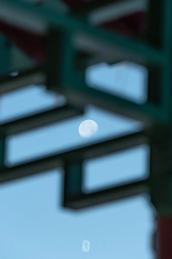 月圆之夜 满月从天空中升起