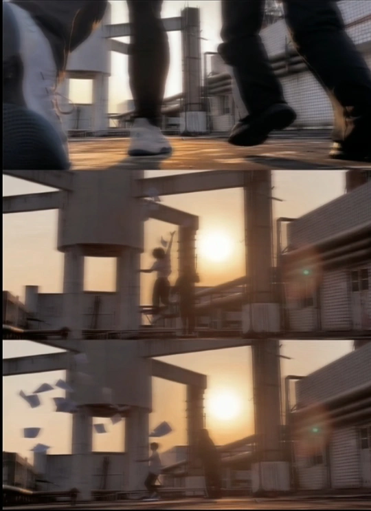 一个人骑着滑板靠近建筑物的腿和脚