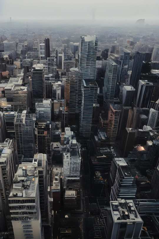 城市全景 有许多高楼大厦