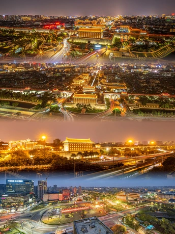 城市夜景的一系列图片