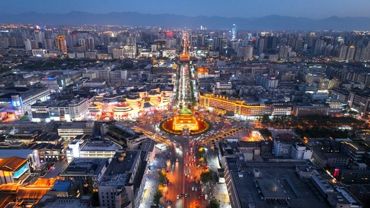 夜晚的大城市 aerial view