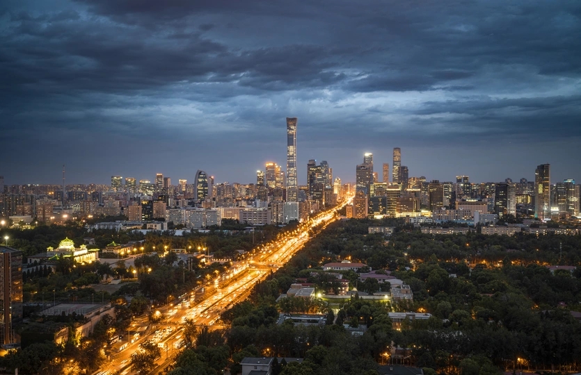 城市的夜景轮廓