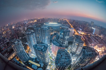 城市夜景 从高楼俯瞰