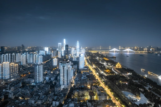 夜晚的城市夜景