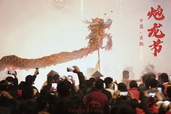 很多人在拍龙的照片