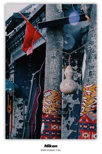 一只熊熊挂在一根杆子上