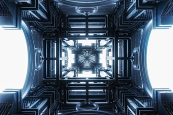 未来科技隧道的3D图像