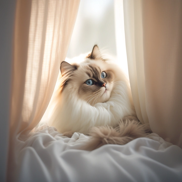 慵懒午后的布偶猫