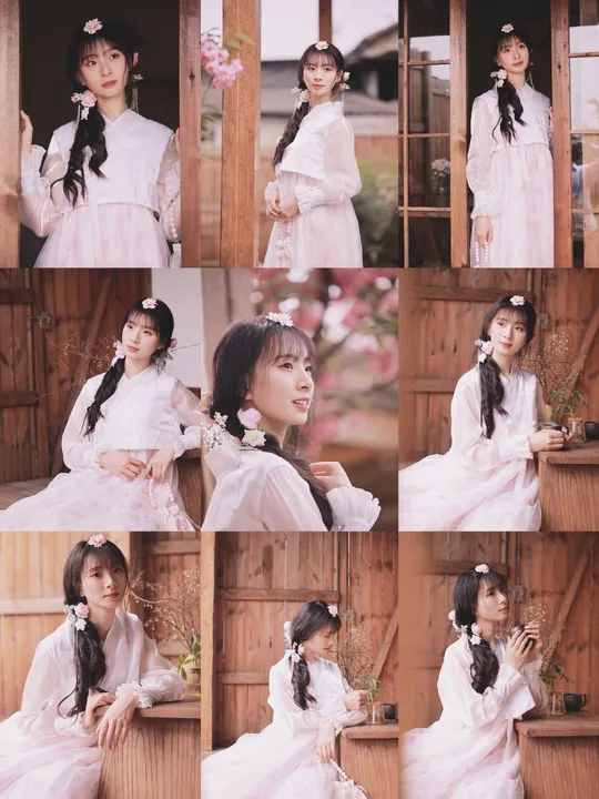 一群身着传统服饰的年轻女子