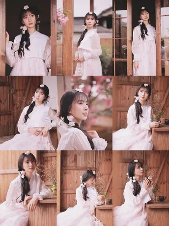 一群身着传统服饰的年轻女子