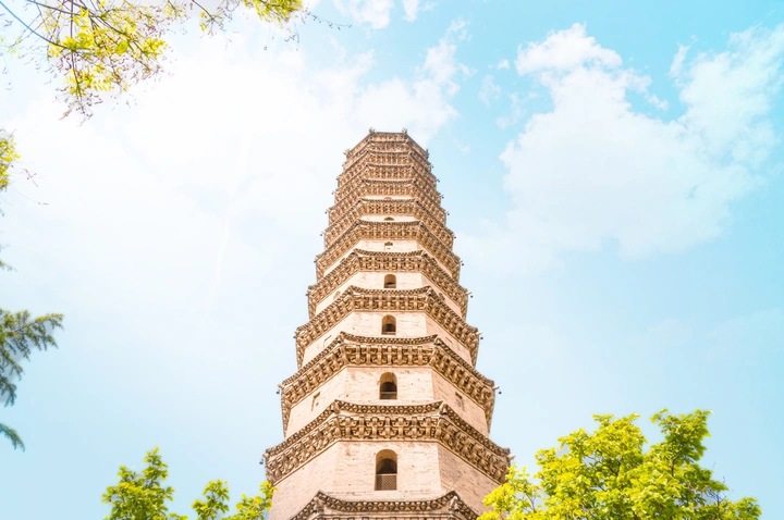 低角度下的古建筑