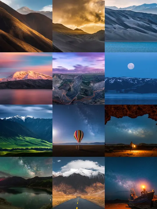 山脉和湖泊的拼贴画