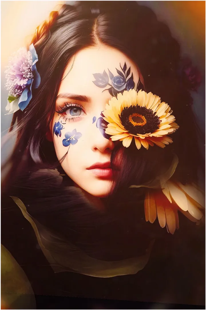 拿花的女子