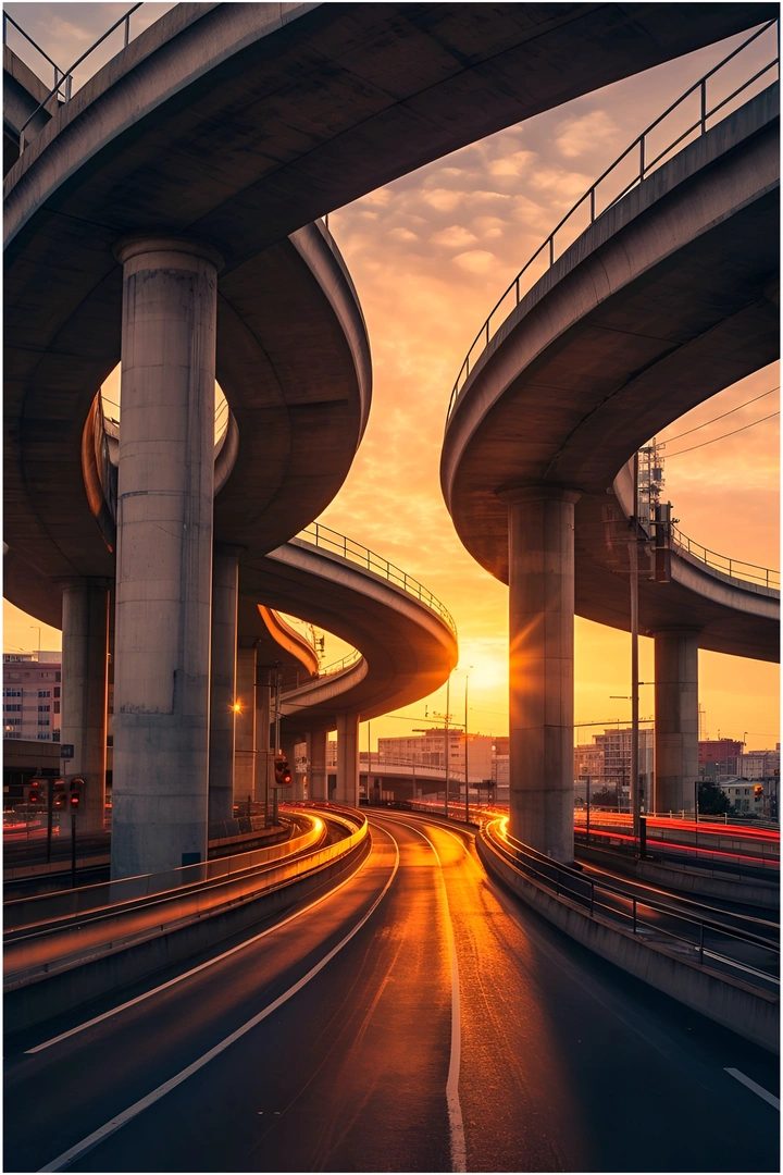 城市高架道路夜景